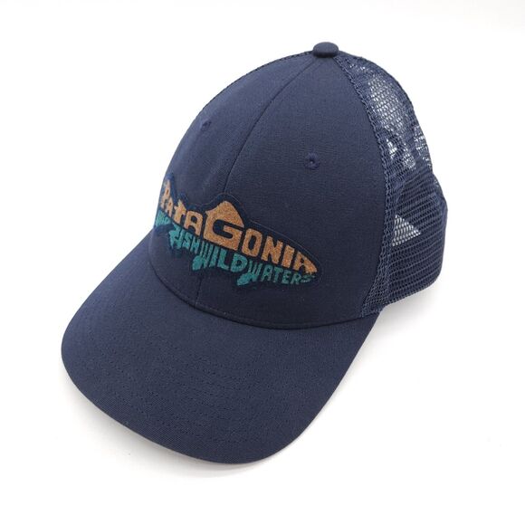 Patagonia Mesh Snapback Hat Wild Fish Wild Waters Blue Ball Cap‎ Adult Unisex - Picture 1 of 6